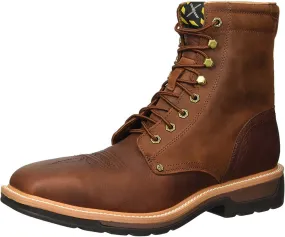 Twisted X Men's Lite Cowboy Lacer Workboot Brown Rust Mlcslw1