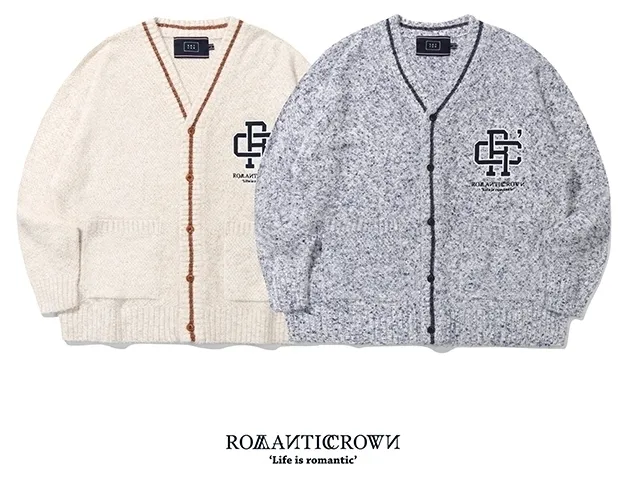 Unisex Logo Cardigans for Street Style | Romantic Crown Collection