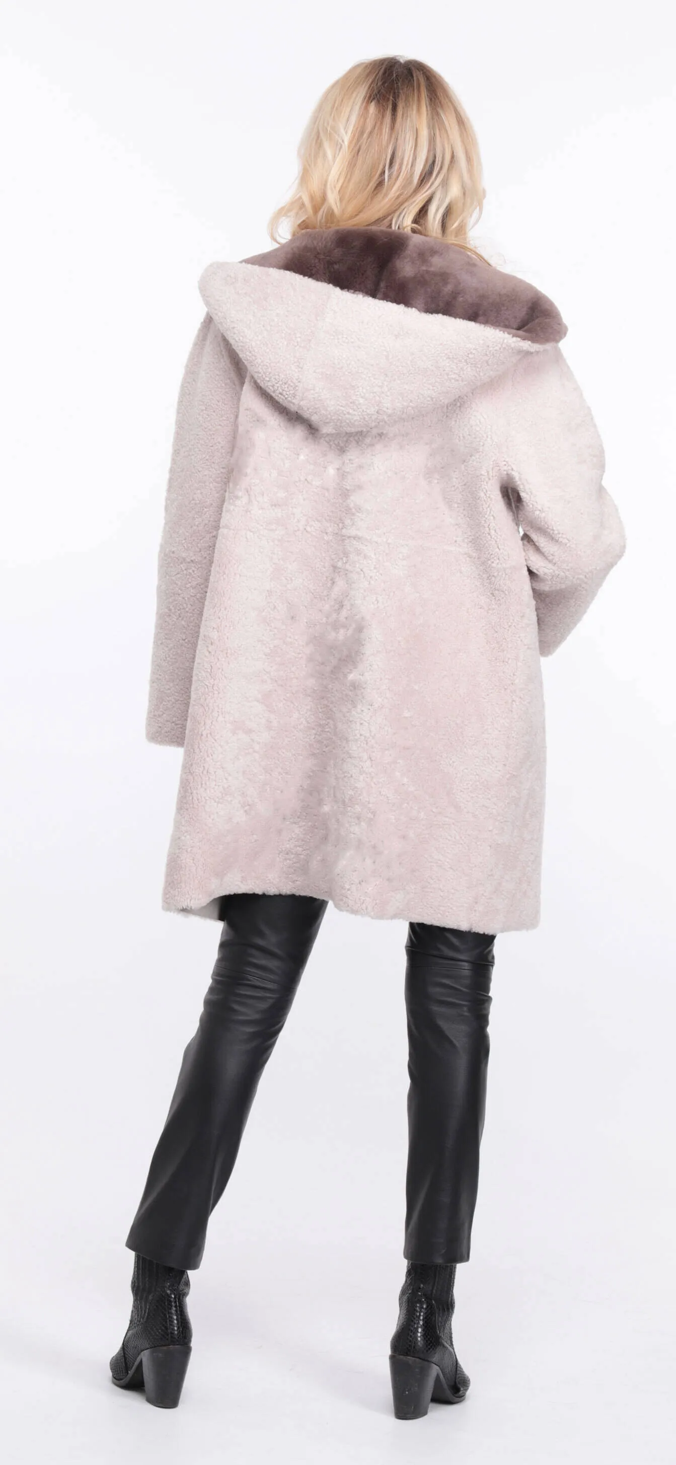 Valere women's ecru sheepskin coat