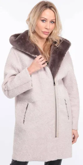 Valere women's ecru sheepskin coat