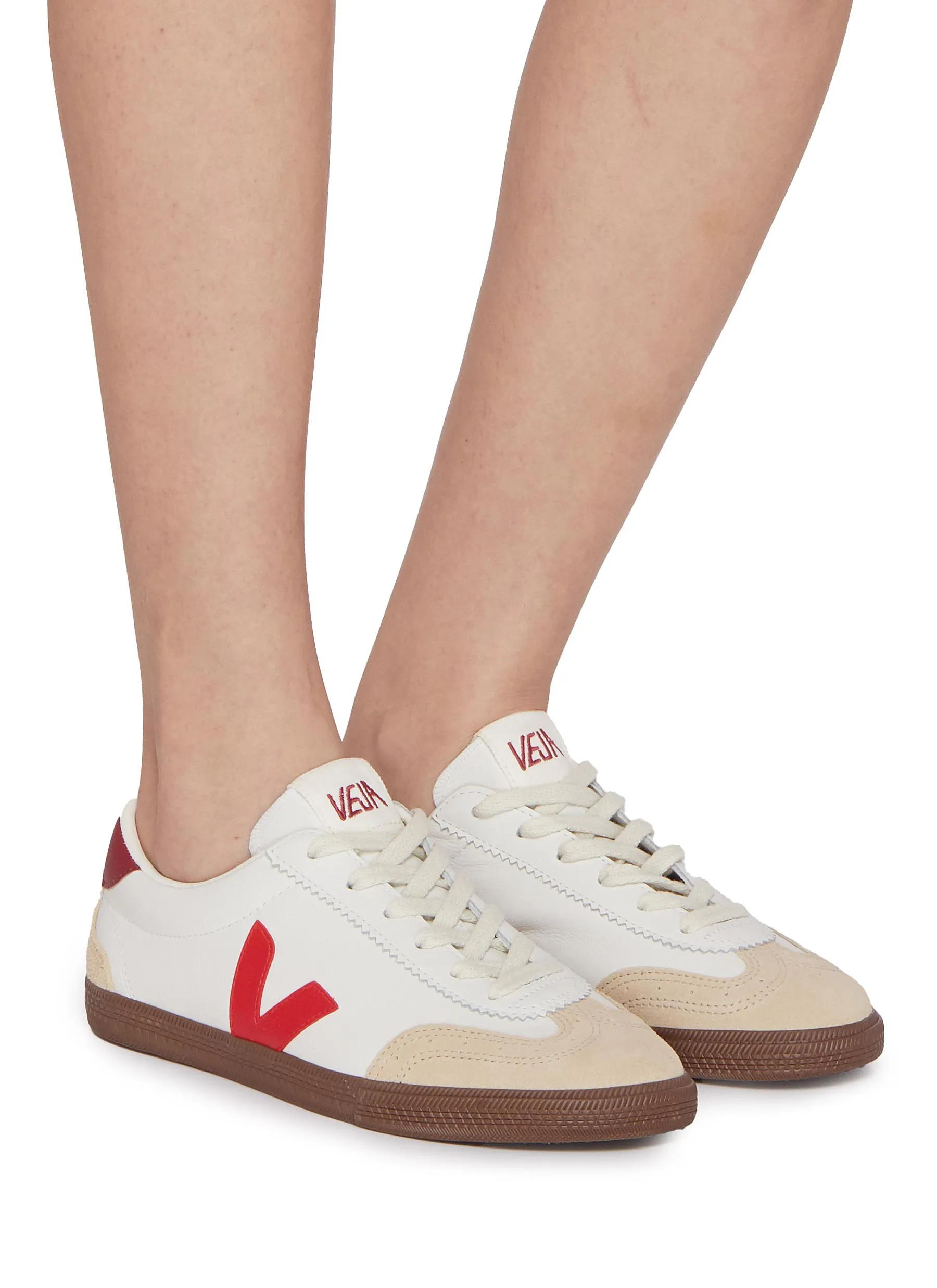 Veja V-10 White Red Tennis Bastille Low Top Shoes