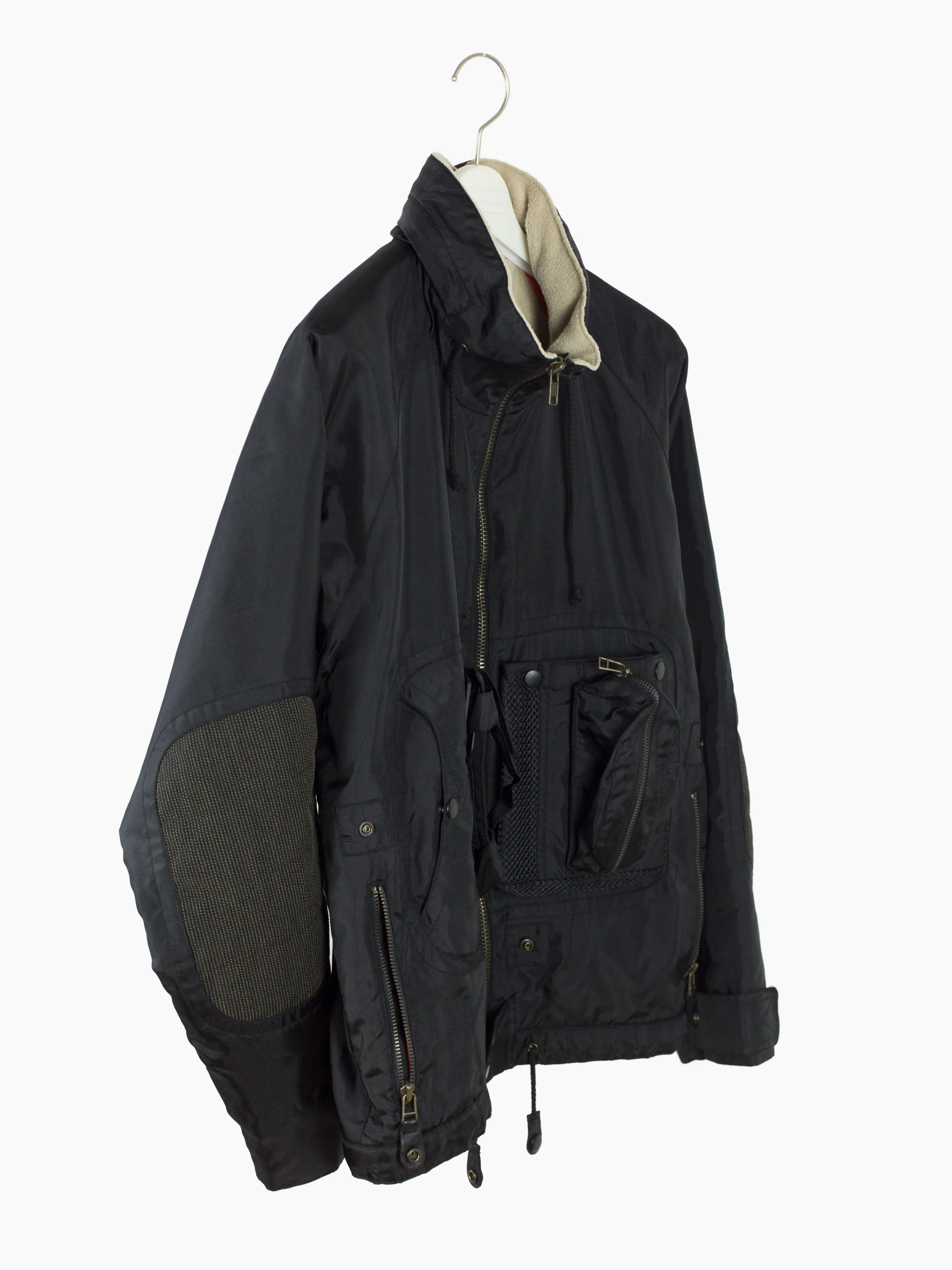 Vintage 90s Black Nylon Fishing Jacket from Around the World