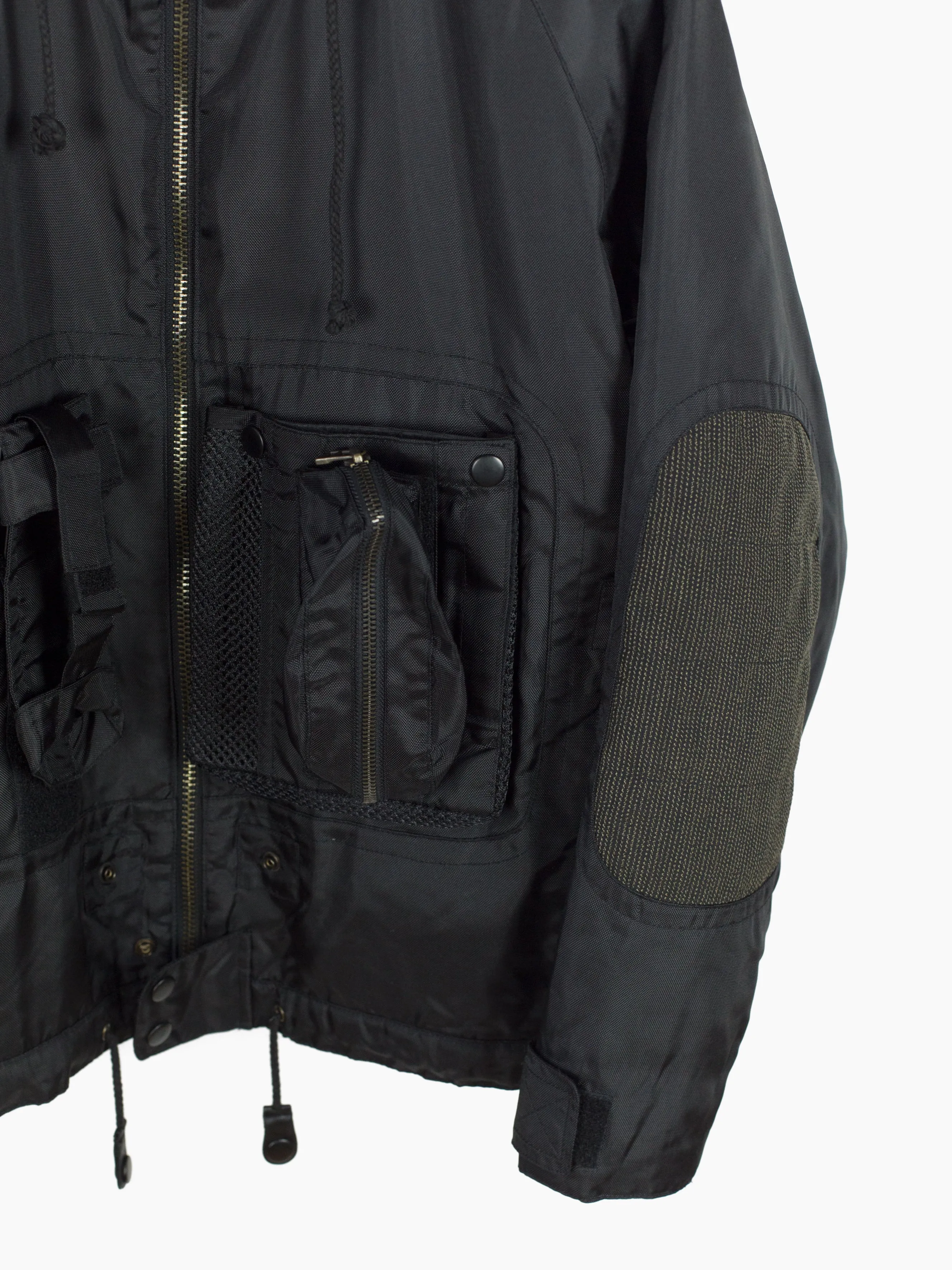 Vintage 90s Black Nylon Fishing Jacket from Around the World