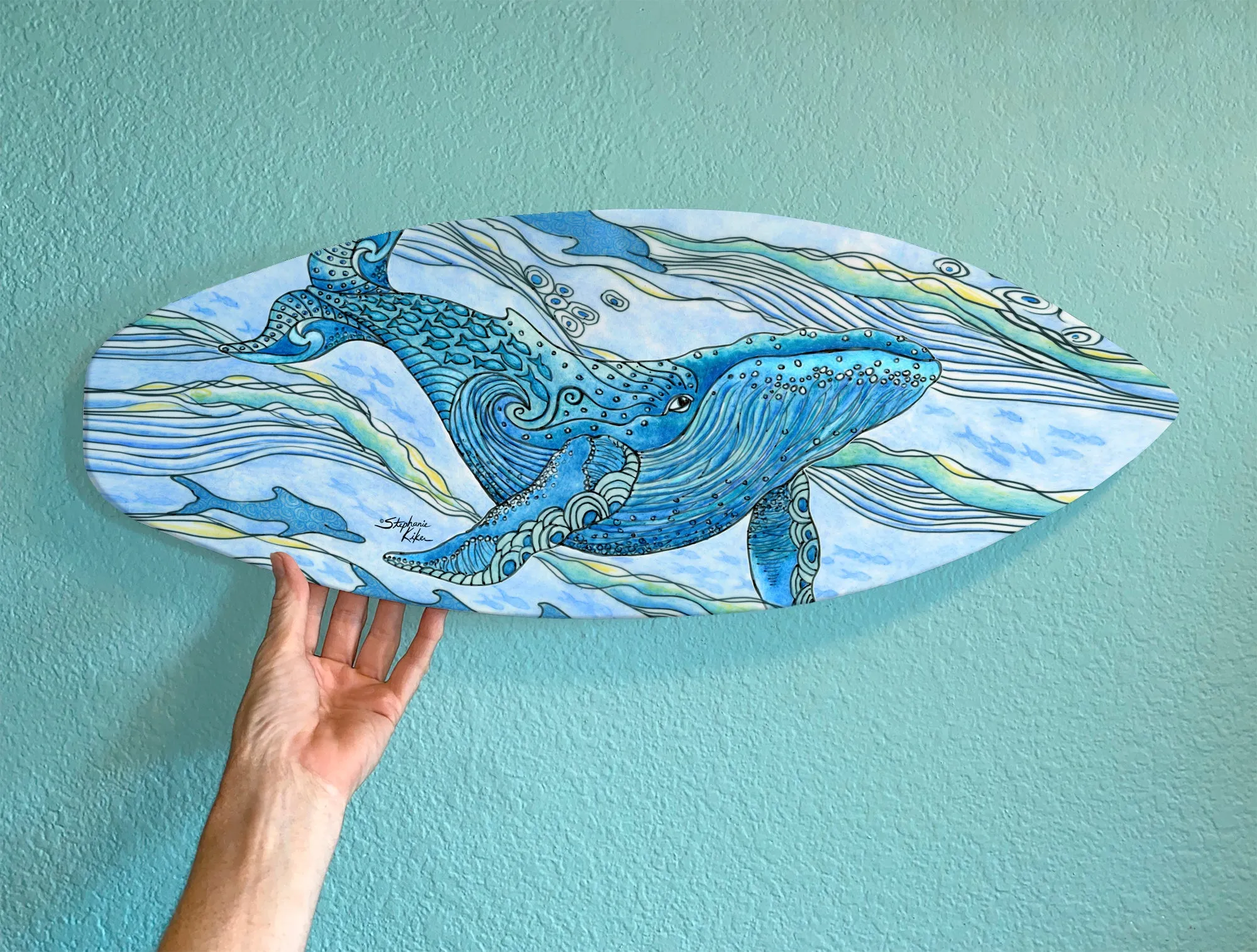 Whale Surfboard Wall Art