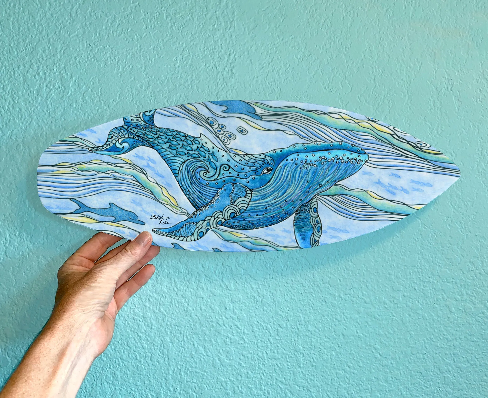 Whale Surfboard Wall Art