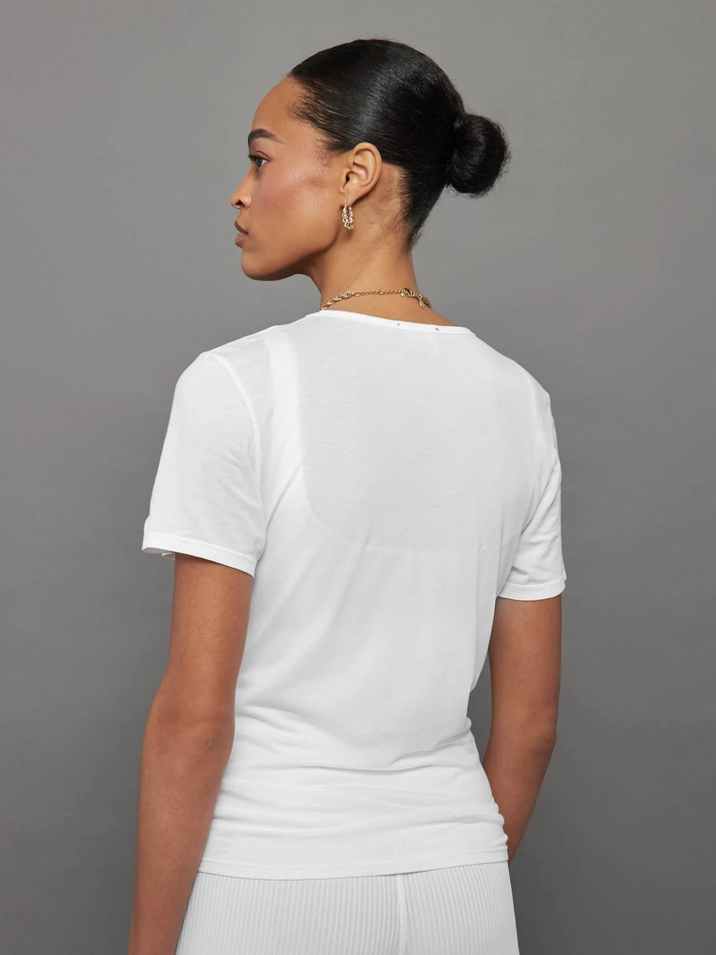 White Short Sleeve Tee with Pocket