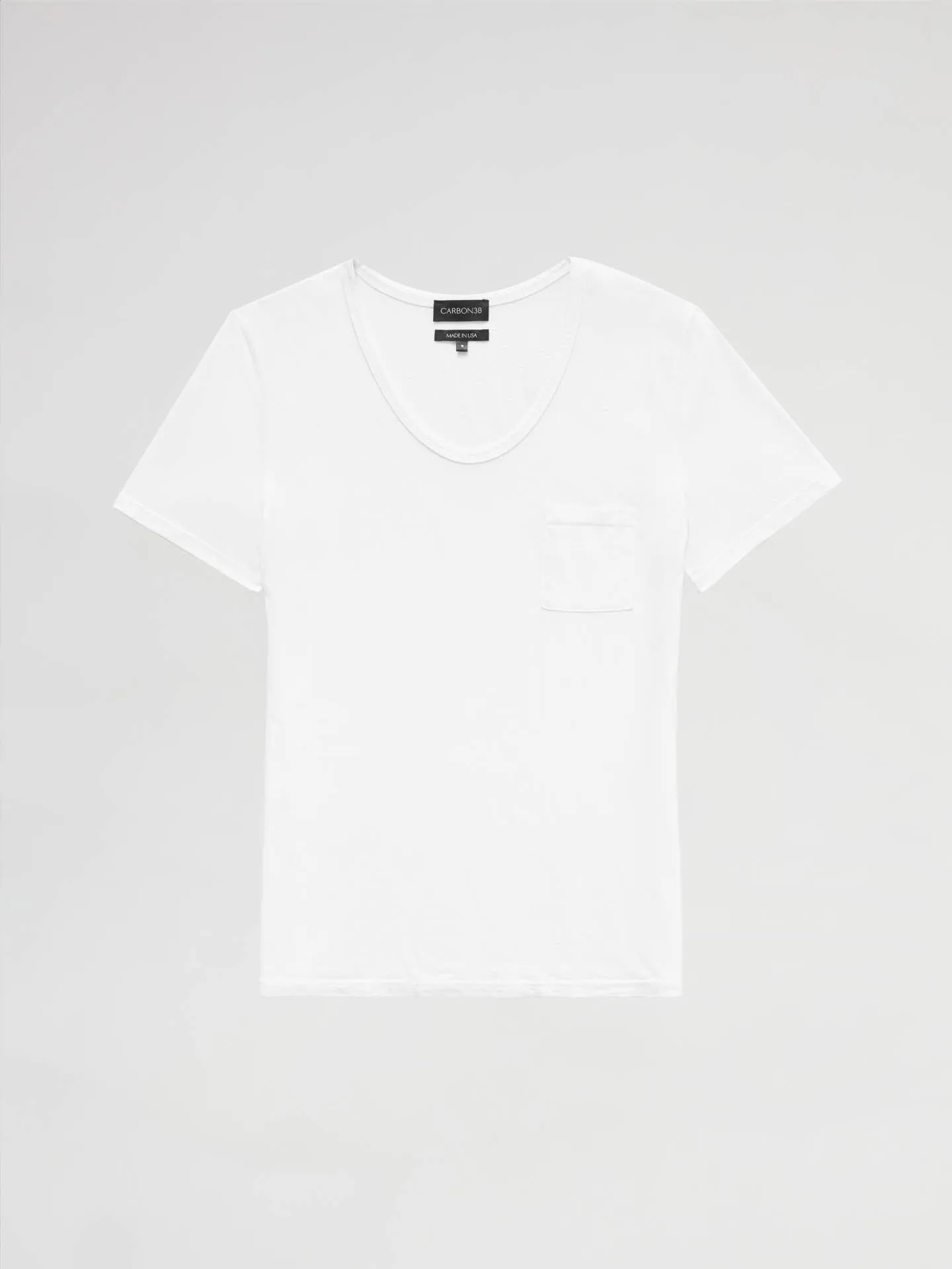 White Short Sleeve Tee with Pocket