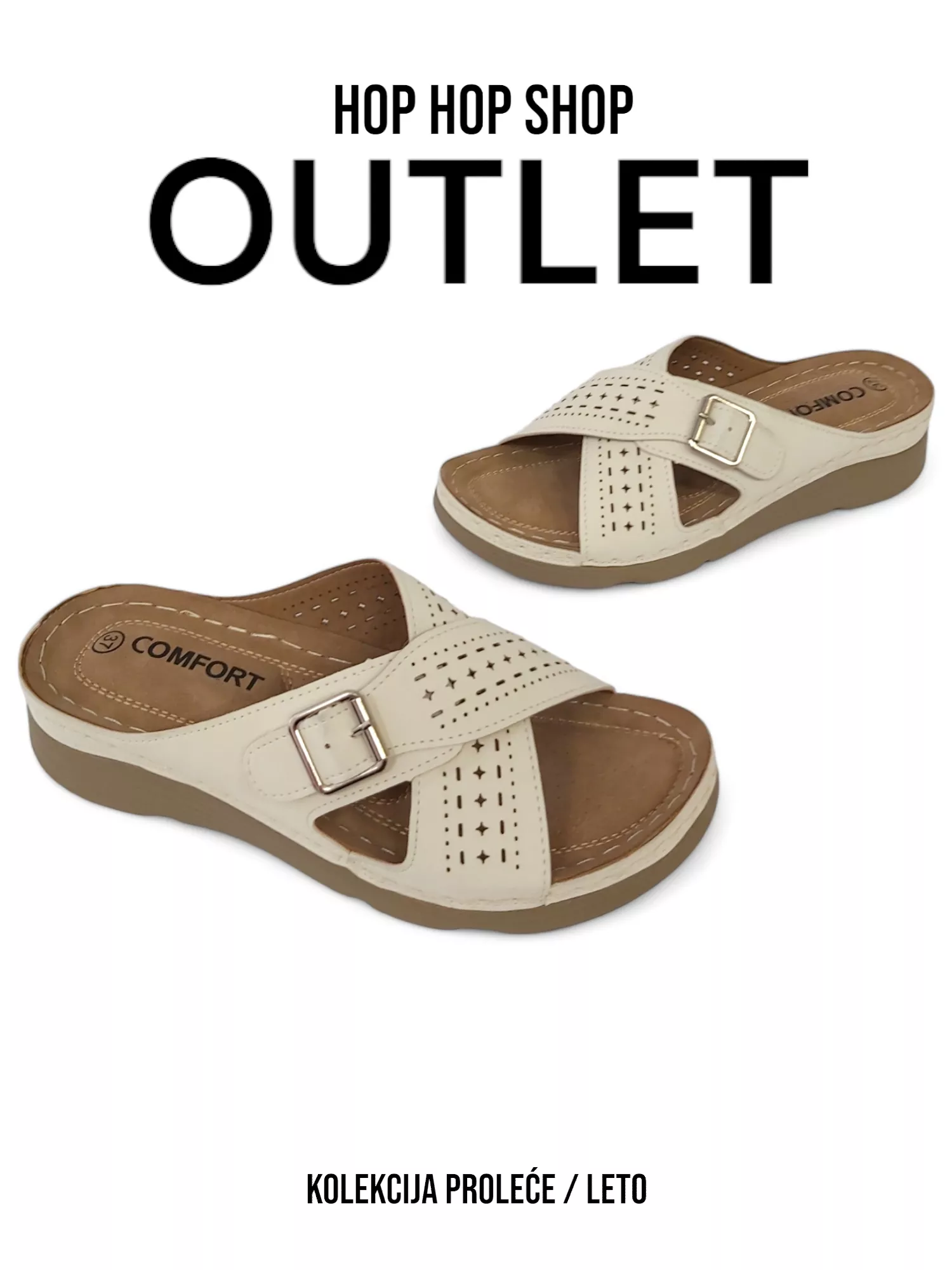 White women's sandals LS055753