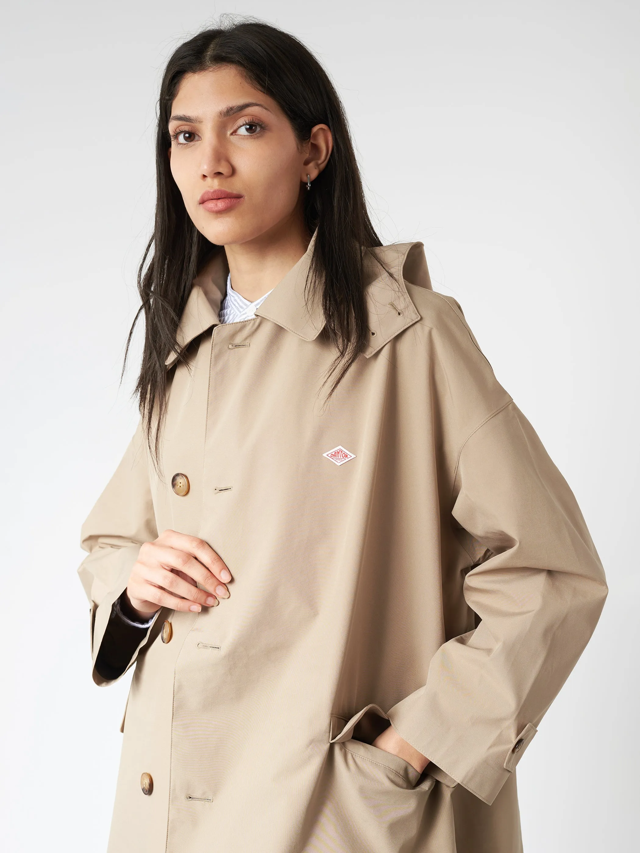 Women's Hooded Balmacaan Coat