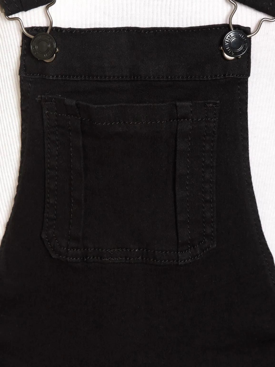 Women's Black Denim Dungaree Shorts, UK Sizes 4-12