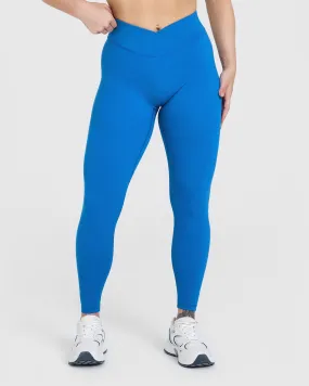 Women's Retro Blue Wrap Leggings