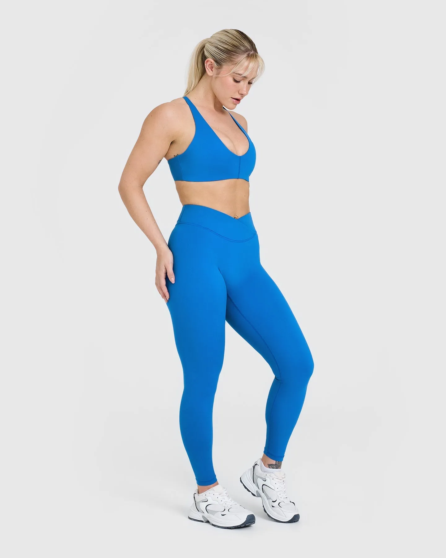 Women's Retro Blue Wrap Leggings