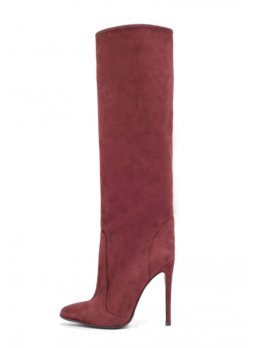 Women's Wide Suede Knee High Boots