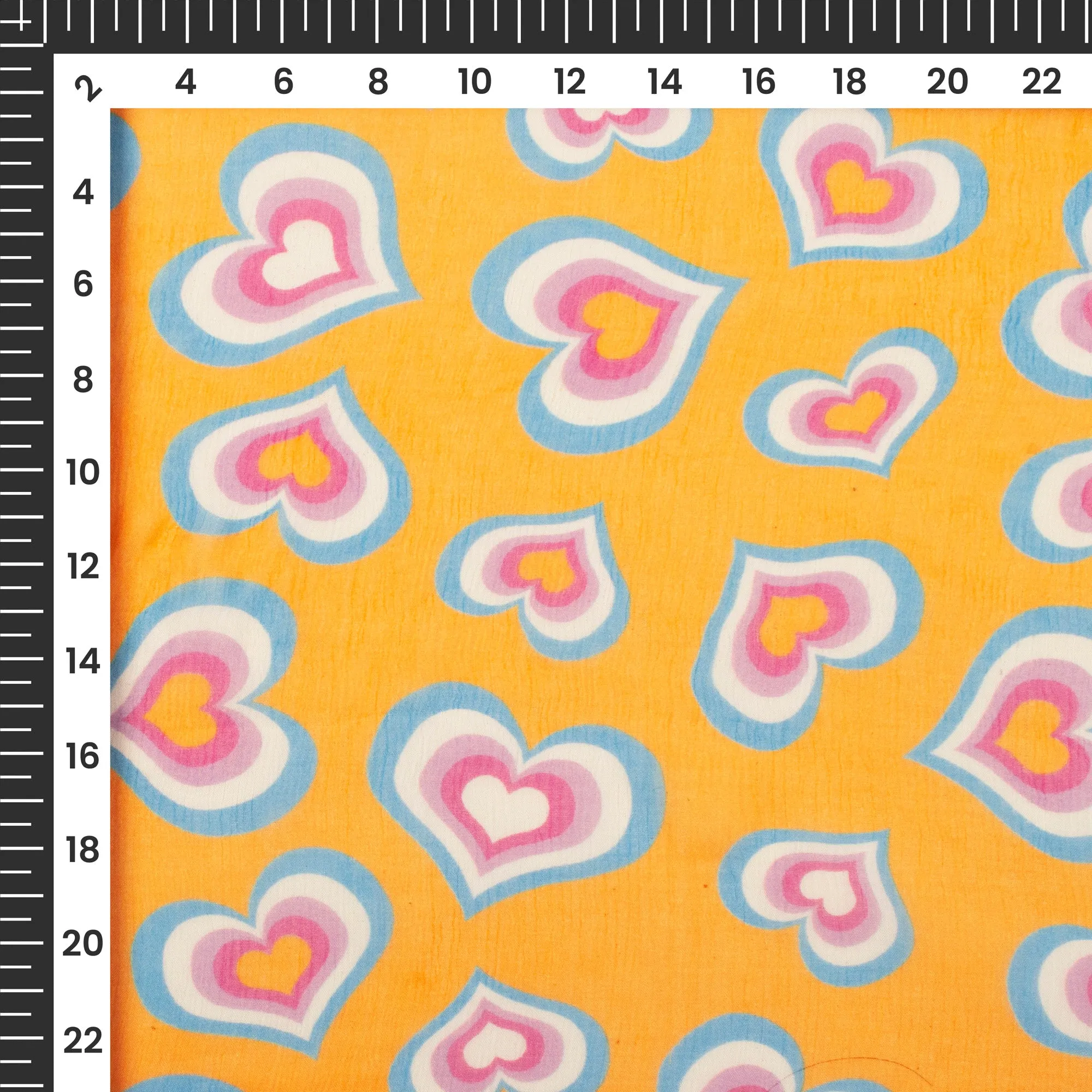 Yellow Digital Print Bemberg Chiffon Fabric - Lightweight & Breathable